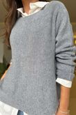 Made in Italy Conrad Body Skim Knit Jumper Mid Grey Marl 